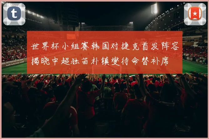 世界杯小组赛韩国对捷克首发阵容揭晓中超独苗朴镇燮待命替补席